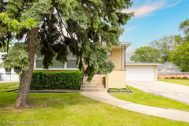 7939 Neva Ave, Burbank, IL 60459 - obstructed view of property featuring brick siding and a detached garage