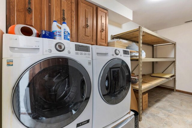 41W072 Bowes Rd, Elgin, IL 60124 - laundry area with independent washer and dryer and stone finish flooring