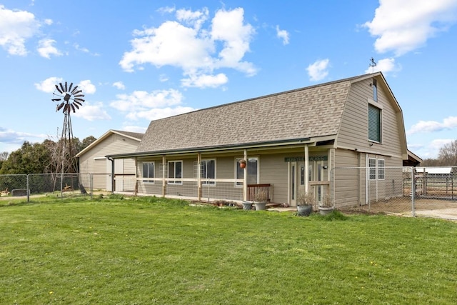 41W072 Bowes Rd, Elgin, IL 60124 - back of house with a gate, roof with shingles, and a gambrel roof