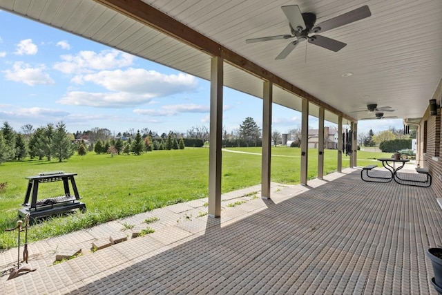 41W072 Bowes Rd, Elgin, IL 60124 - view of patio / terrace featuring ceiling fan