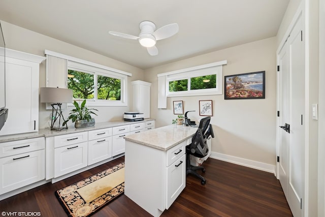 316 S Reuter Dr, Arlington Heights, IL 60005 - office with a ceiling fan and dark wood-type flooring