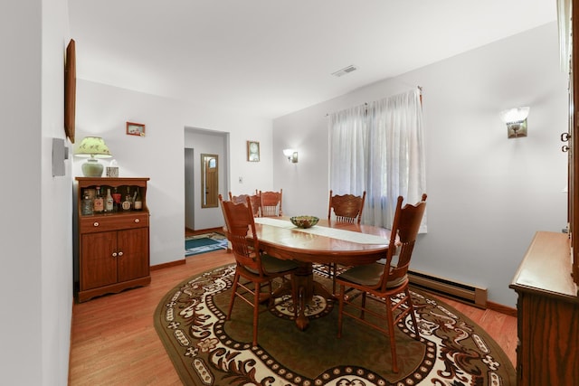 5955 E S Prairie Dr, Morris, IL 60450 - dining space with baseboard heating and light wood finished floors