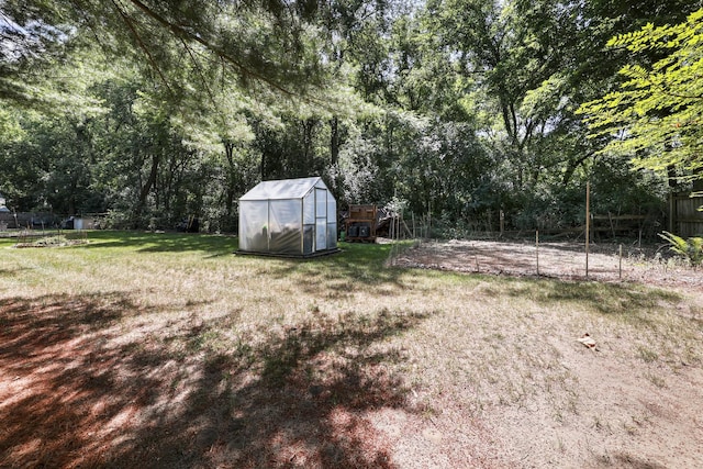 5955 E S Prairie Dr, Morris, IL 60450 - view of yard with a greenhouse and an outdoor structure