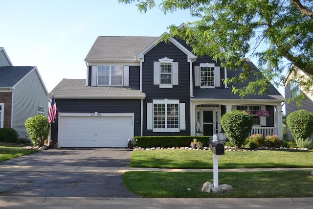 4355 Barharbor Dr, Lake In The Hills, IL 60156 - view of front of house with asphalt driveway and a front yard