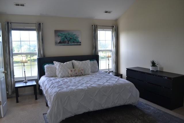 4355 Barharbor Dr, Lake In The Hills, IL 60156 - bedroom featuring light colored carpet and vaulted ceiling