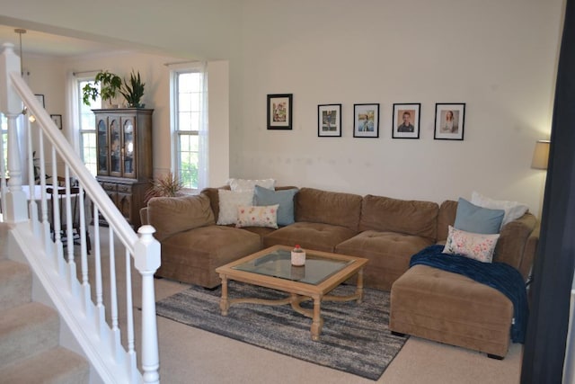 4355 Barharbor Dr, Lake In The Hills, IL 60156 - carpeted living area with stairs