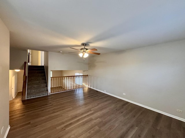 17303 Kedzie Ave, Hazel Crest, IL 60429 - unfurnished room featuring dark wood-style floors and a ceiling fan