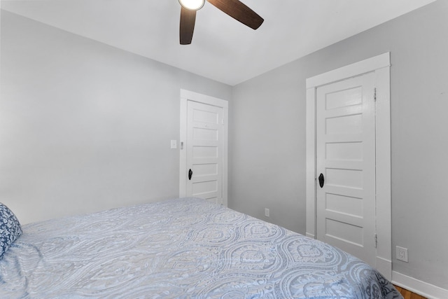 317 N Marion St, Oak Park, IL 60302 - bedroom featuring baseboards and a ceiling fan