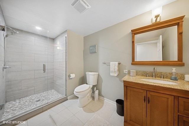 3967 Garden Ave, Western Springs, IL 60558 - full bath with vanity, a stall shower, and tile patterned flooring