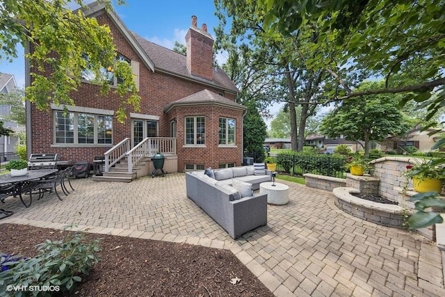 3967 Garden Ave, Western Springs, IL 60558 - view of patio with an outdoor living space and grilling area