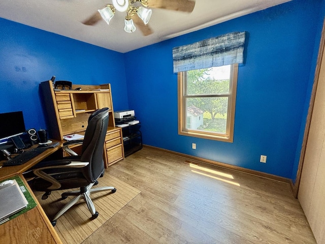 2525 E 6th St, Belvidere, IL 61008 - office space with light wood-style floors and ceiling fan