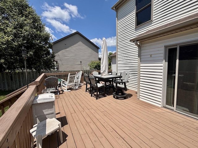 2525 E 6th St, Belvidere, IL 61008 - wooden terrace with outdoor dining area