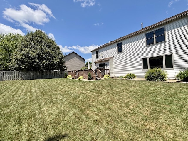 2525 E 6th St, Belvidere, IL 61008 - view of yard with a wooden deck