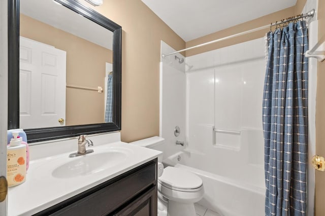2311 Tremont Ave, Aurora, IL 60502 - bathroom featuring vanity, shower / tub combo, and tile patterned flooring