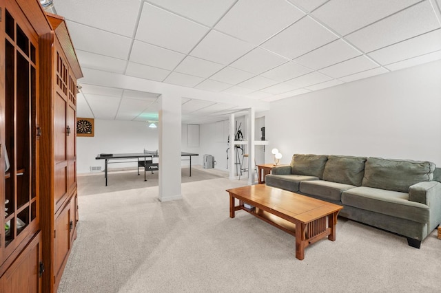 2311 Tremont Ave, Aurora, IL 60502 - living area with light colored carpet and a paneled ceiling