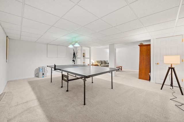 2311 Tremont Ave, Aurora, IL 60502 - recreation room featuring carpet floors and a paneled ceiling