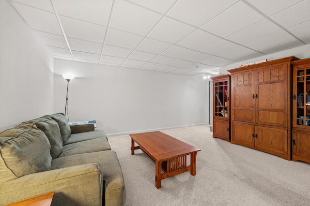2311 Tremont Ave, Aurora, IL 60502 - living room featuring a paneled ceiling and light carpet