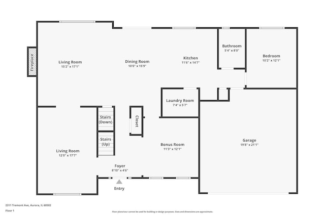 2311 Tremont Ave, Aurora, IL 60502 - view of floor plan / room layout