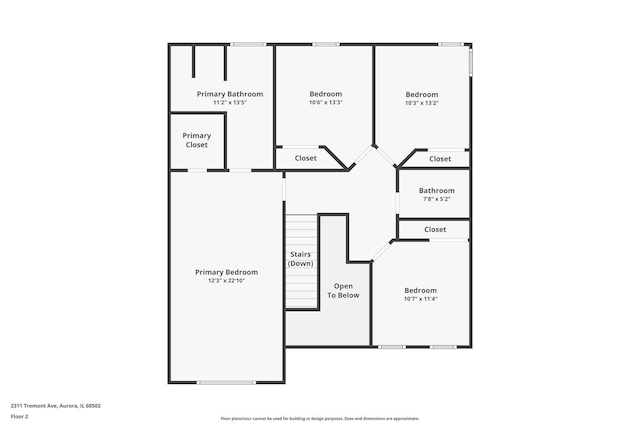 2311 Tremont Ave, Aurora, IL 60502 - view of floor plan / room layout