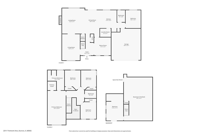 2311 Tremont Ave, Aurora, IL 60502 - view of property floor plan