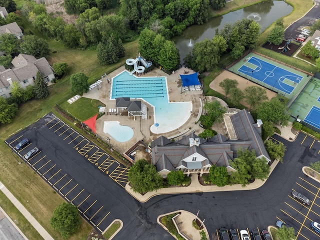 2311 Tremont Ave, Aurora, IL 60502 - bird's eye view of a nearby body of water and a pool area