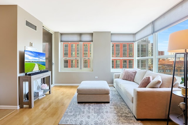 345 N La Salle Dr Unit 1010, Chicago, IL 60654 - living room featuring wood finished floors and baseboards