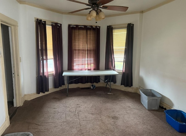 7232 S Aberdeen St, Chicago, IL 60621 - carpeted office with a ceiling fan and ornamental molding