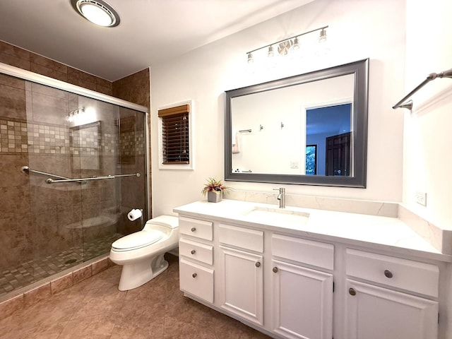 6412 Redbird Ln, Crystal Lake, IL 60012 - full bath featuring vanity, a shower stall, and tile patterned floors