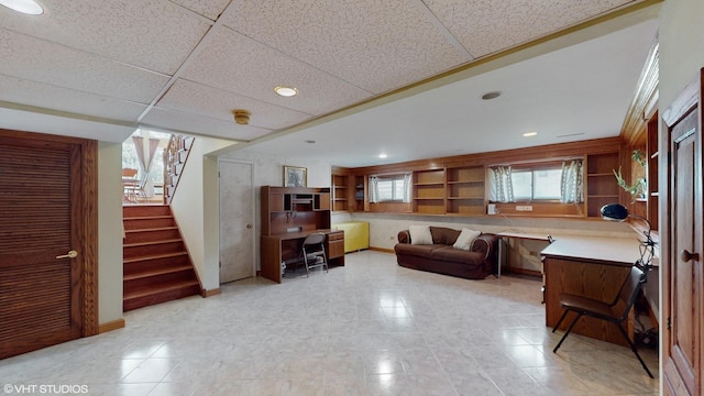 270 W Fremont Ave, Elmhurst, IL 60126 - living room featuring stairs and recessed lighting