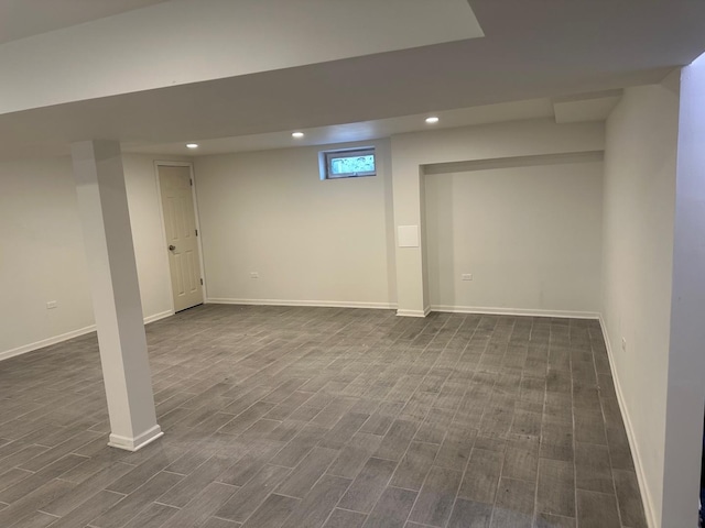 16341 Justine St, Markham, IL 60428 - below grade area featuring dark wood-type flooring and recessed lighting