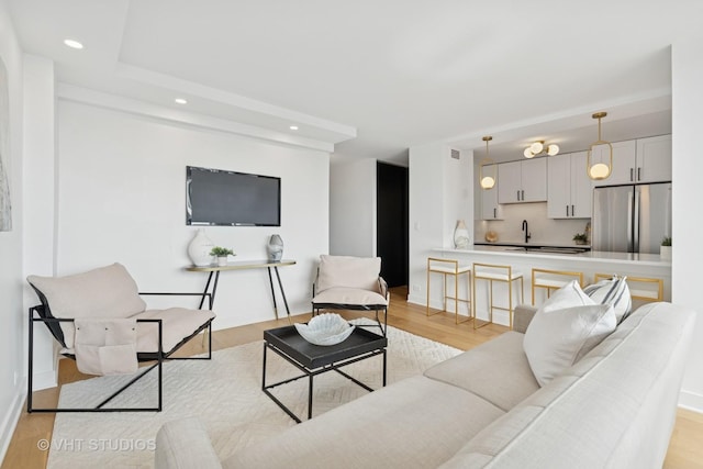 1455 N Sandburg Ter Unit 2606, Chicago, IL 60610 - living area featuring recessed lighting and light wood-style flooring