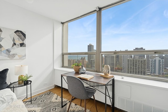 1455 N Sandburg Ter Unit 2606, Chicago, IL 60610 - office space featuring wood finished floors and a city view
