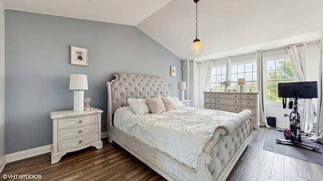 17958 Fountain Cir, Orland Park, IL 60467 - bedroom featuring dark wood-style flooring and vaulted ceiling