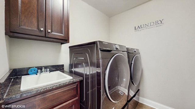 17958 Fountain Cir, Orland Park, IL 60467 - laundry room featuring cabinet space, independent washer and dryer, and tile patterned floors
