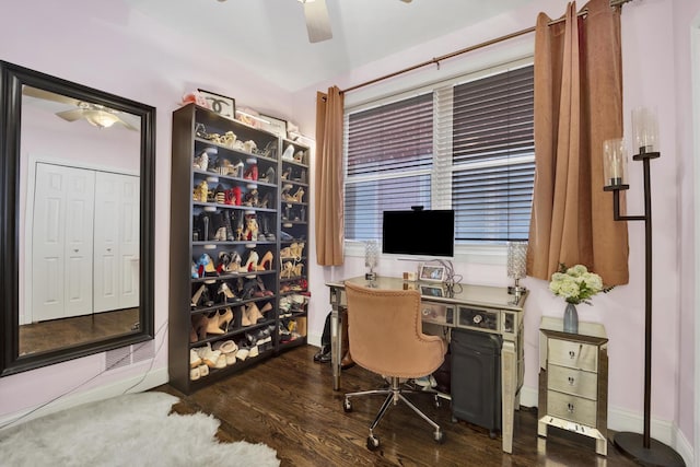 1428 W Lexington St Unit 1, Chicago, IL 60607 - office space with ceiling fan and wood finished floors