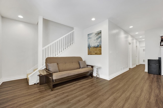 1428 W Lexington St Unit 1, Chicago, IL 60607 - living area featuring wood finished floors, stairs, and recessed lighting
