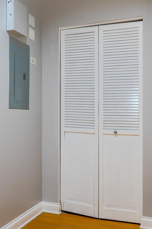 1444 N Orleans St Unit 6E, Chicago, IL 60610 - detailed view of electric panel and wood finished floors