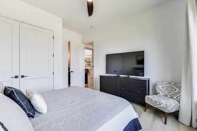 16226 Syd Creek Dr, Homer Glen, IL 60491 - bedroom with a closet, wood finished floors, and ceiling fan