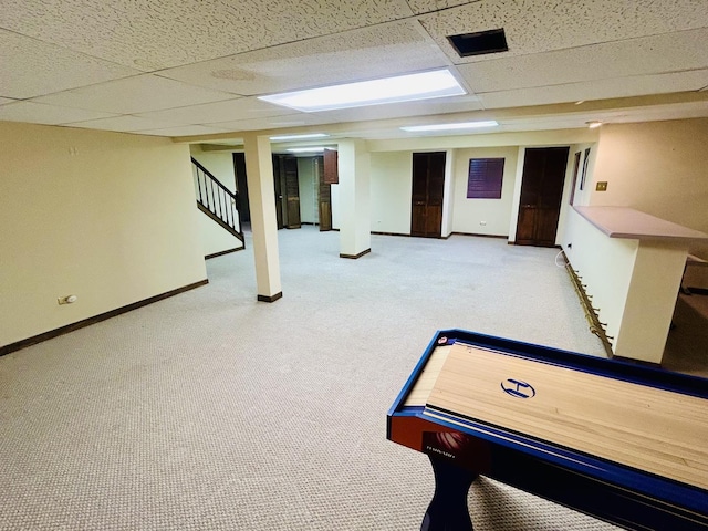 4797 Amber Cir, Hoffman Estates, IL 60192 - playroom featuring a drop ceiling and carpet