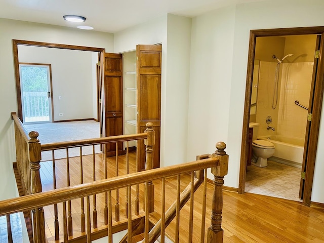 4797 Amber Cir, Hoffman Estates, IL 60192 - hallway featuring an upstairs landing and light wood-type flooring