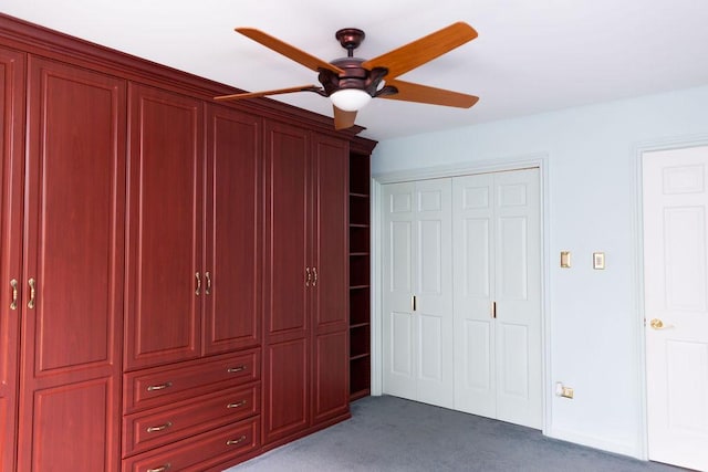 3427 Vollmer Rd Unit 209, Flossmoor, IL 60422 - unfurnished bedroom with carpet floors, a ceiling fan, and a closet