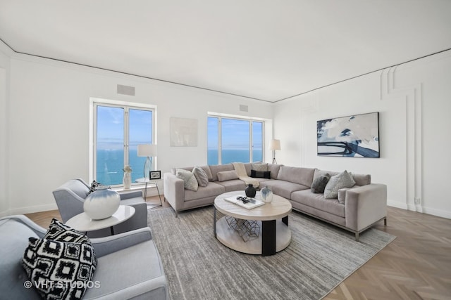 950 N Michigan Ave Unit 4904, Chicago, IL 60611 - living area with a water view and baseboards