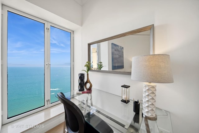 950 N Michigan Ave Unit 4904, Chicago, IL 60611 - office featuring healthy amount of natural light, a water view, and baseboard heating