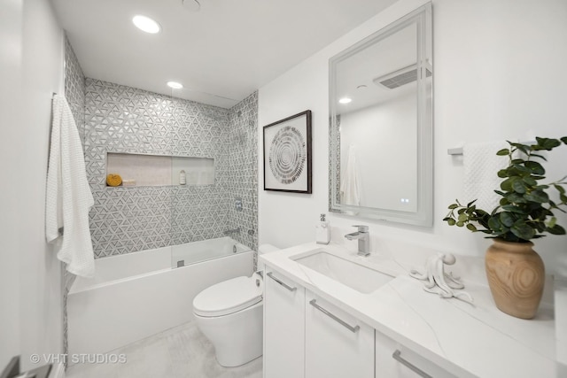 950 N Michigan Ave Unit 4904, Chicago, IL 60611 - full bathroom with vanity, washtub / shower combination, and recessed lighting