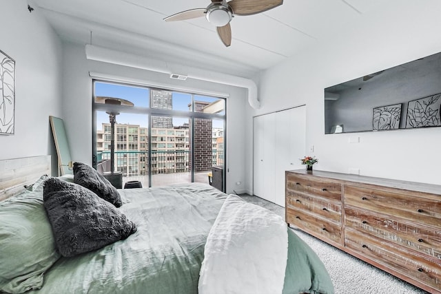 920 W Madison St Unit F8, Chicago, IL 60607 - bedroom with carpet and ceiling fan