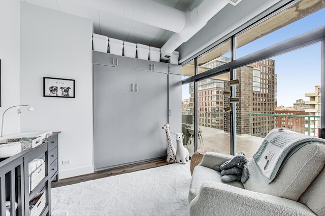 920 W Madison St Unit F8, Chicago, IL 60607 - bedroom featuring wood finished floors and a view of city