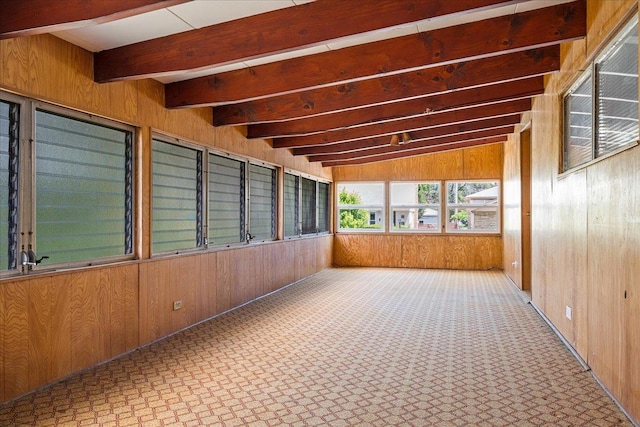 8844 Laramie Ave, Skokie, IL 60077 - unfurnished sunroom with beamed ceiling