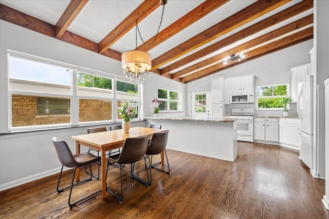 8844 Laramie Ave, Skokie, IL 60077 - dining area with dark wood-type flooring and a chandelier
