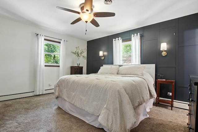40474 N Glendale Ave, Beach Park, IL 60099 - bedroom with multiple windows, a baseboard heating unit, and carpet