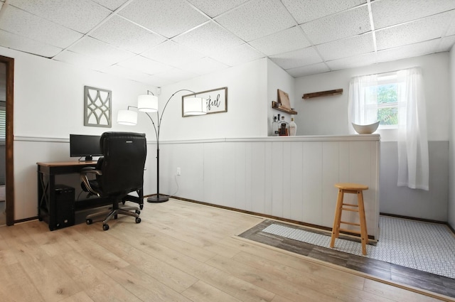 40474 N Glendale Ave, Beach Park, IL 60099 - office space with a drop ceiling, wood finished floors, and wainscoting